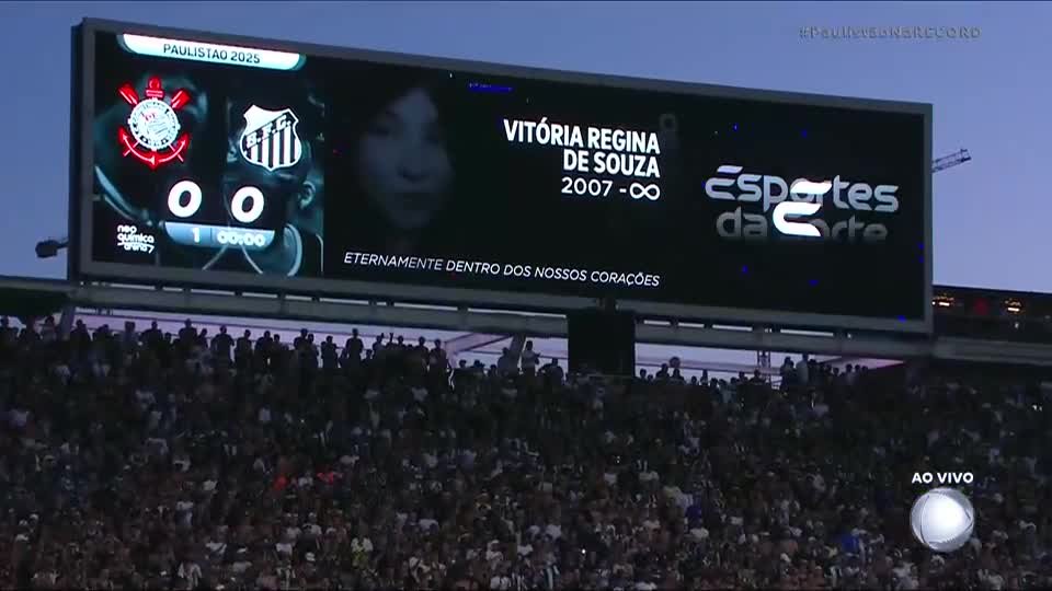 Caso Vitória: Corinthians presta homenagem antes de jogo contra Santos